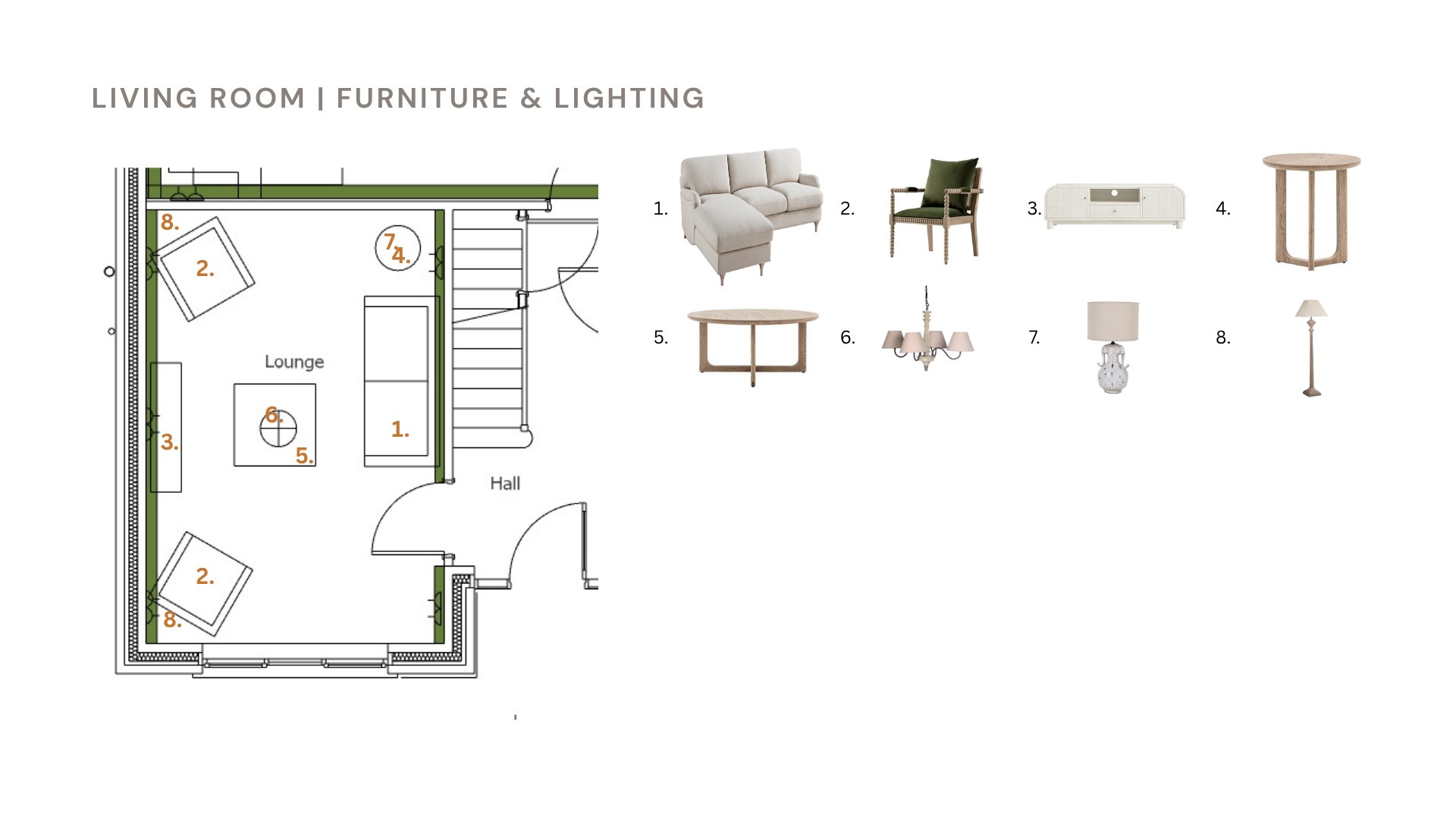 Example room plan showing furniture layout
