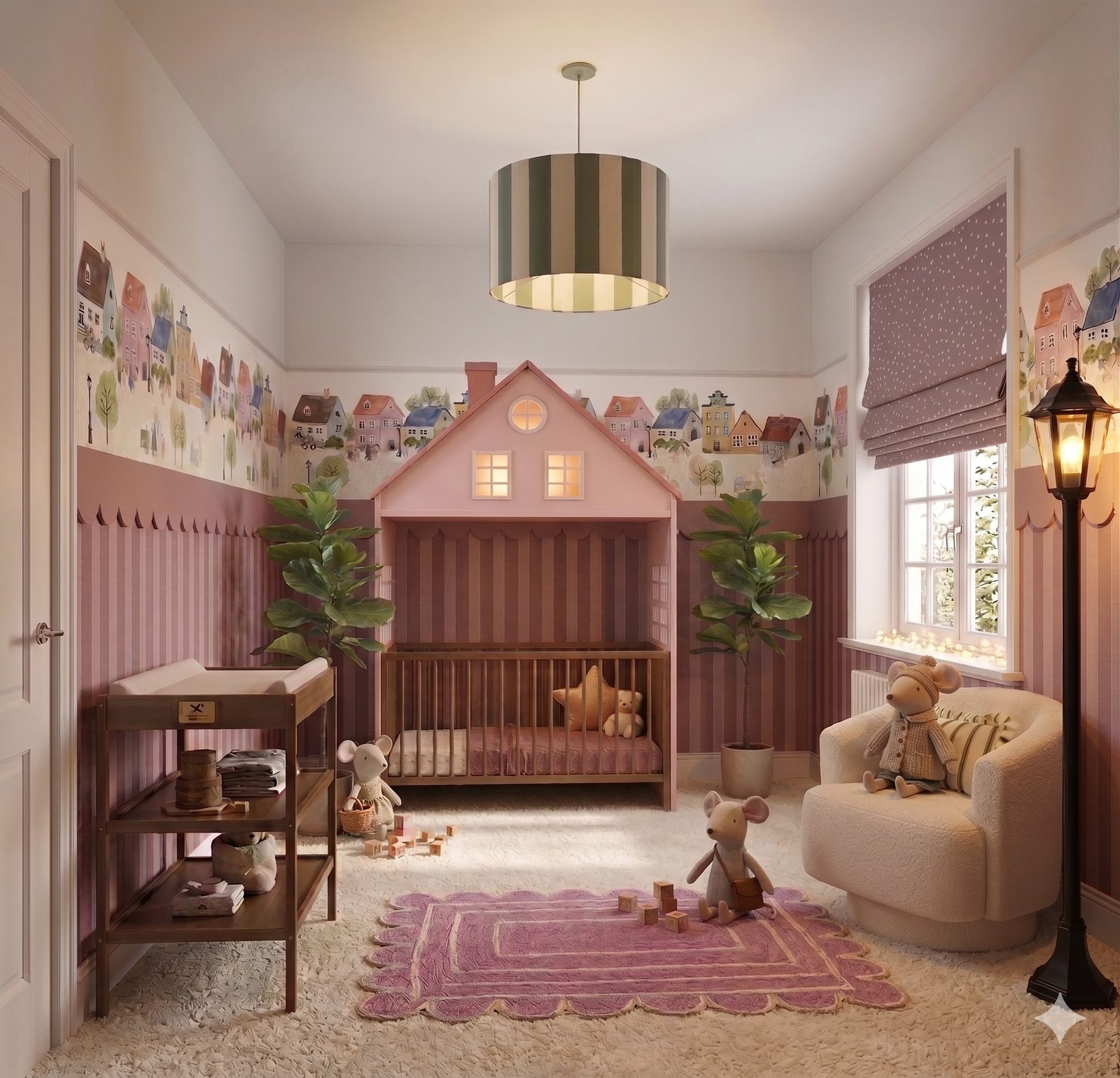 Pink house-bed nursery